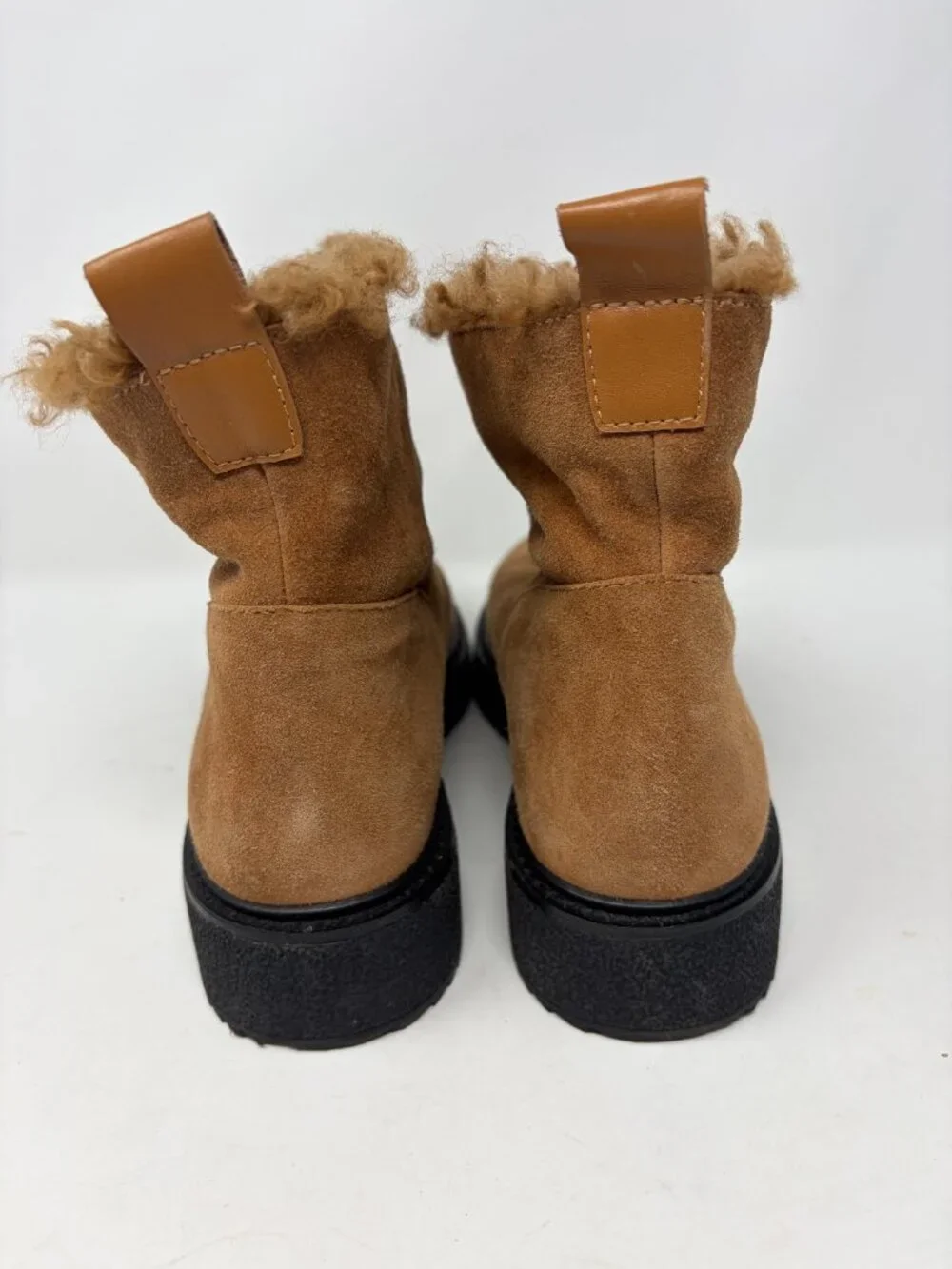 NWOT HOOR women's winter boots 37 tan suede leather shearling Italy luxury